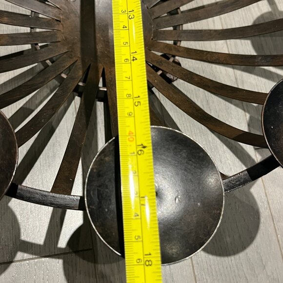 Modern Black Metal Decorative Bowl Sculptural Centrepiece or Fruit Basket 18" - Picture 6 of 6